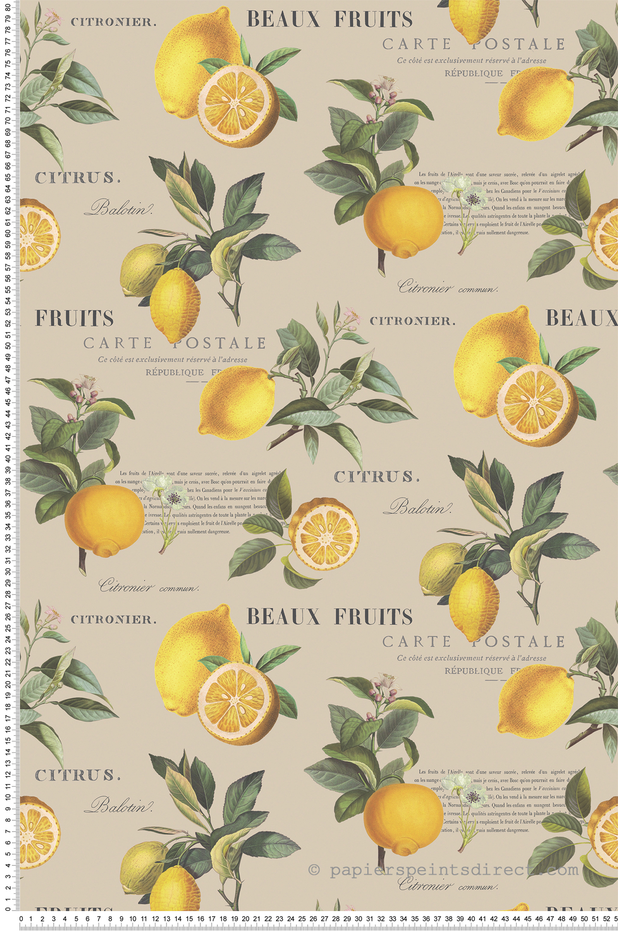 Papier peint Citronnier jaune beige - Cuisine Fraicheur 6 de Lutèce | Réf. LTC-G45410