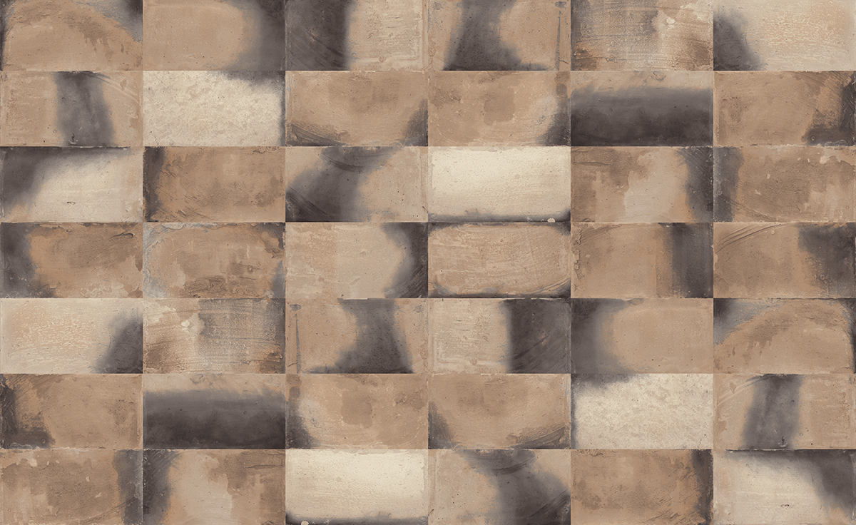 Papier peint panoramique Carrelage Travertin Teo marron - A, B, C et D H260 - Wall Designs IV de Masureel | Réf. MAS-DG4TEO102X-260