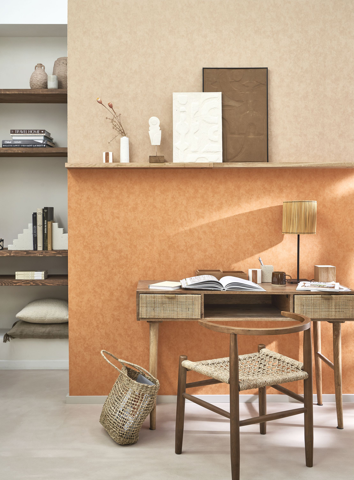 Papier peint Uni Buvard Vallauris orange - Echappée Belle de Casadéco | Réf. ECHA89853535