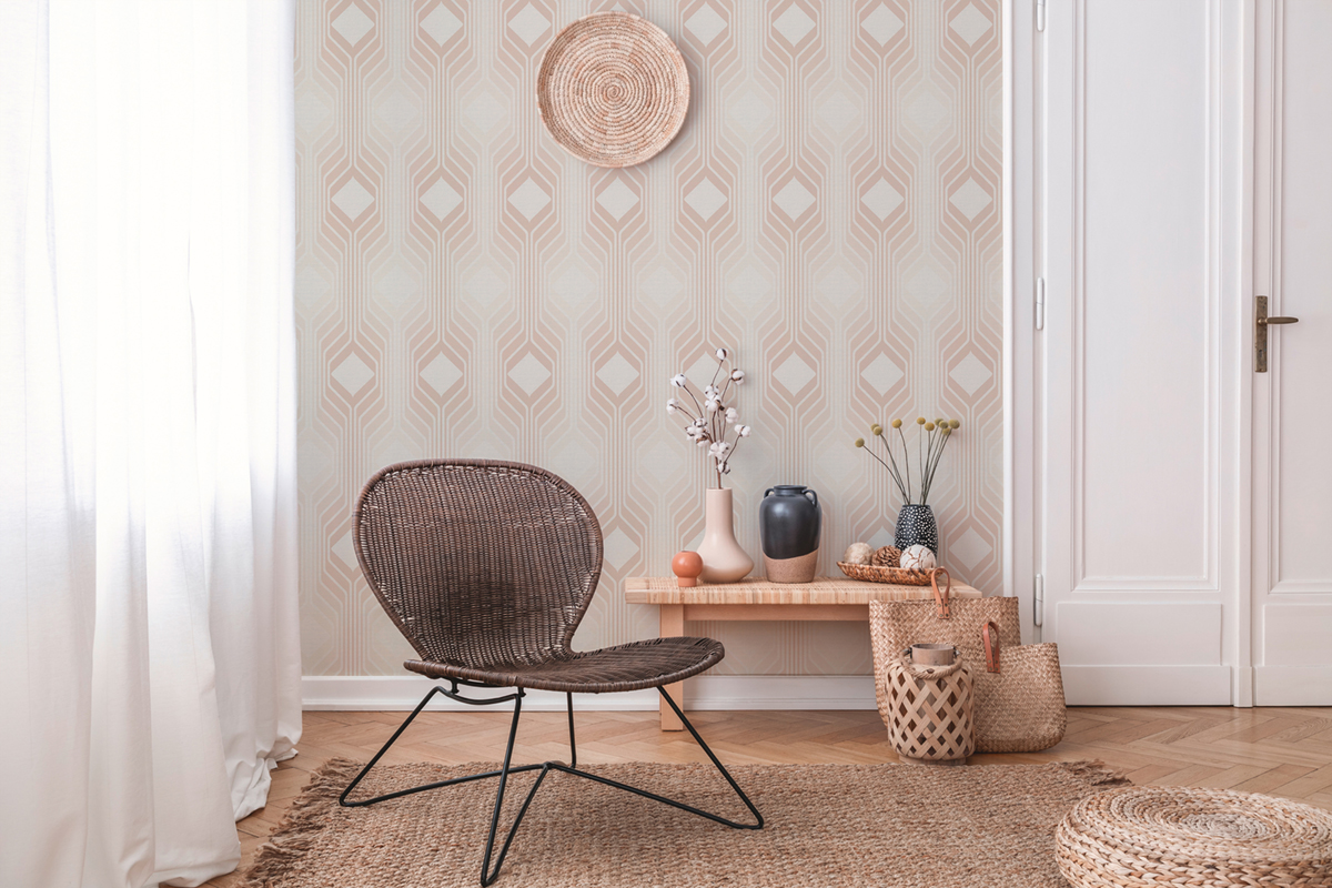 Papier peint Géométrique Années 70 beige - Retro Chic d'A.S. Création | Réf. AS-395324