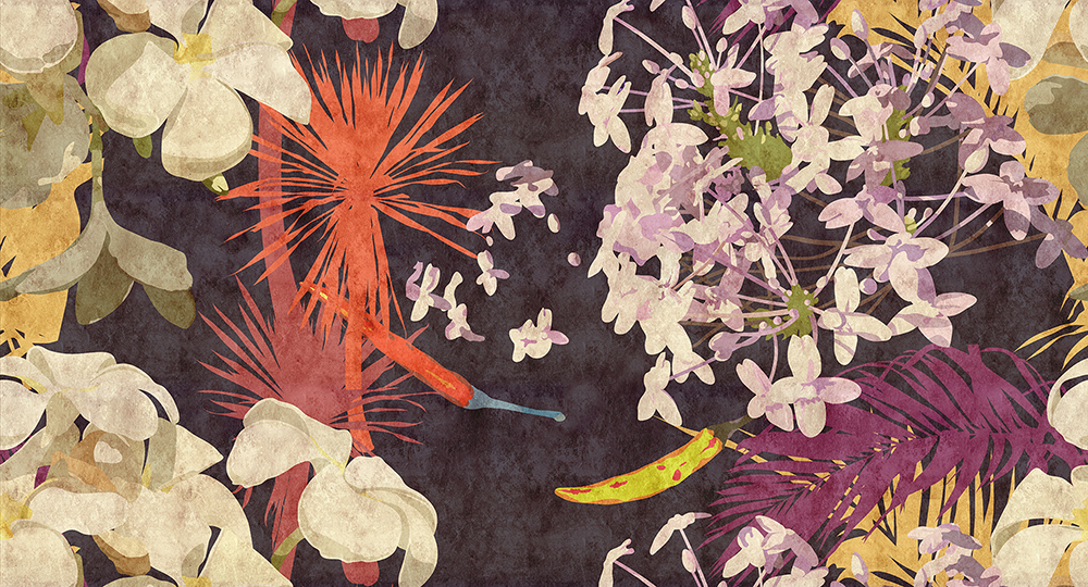 Papier peint panoramique Fleurs Vintage bouquet 1 - Référence DD114112 - Intissé 200g/m2 - Standard 500 x 270