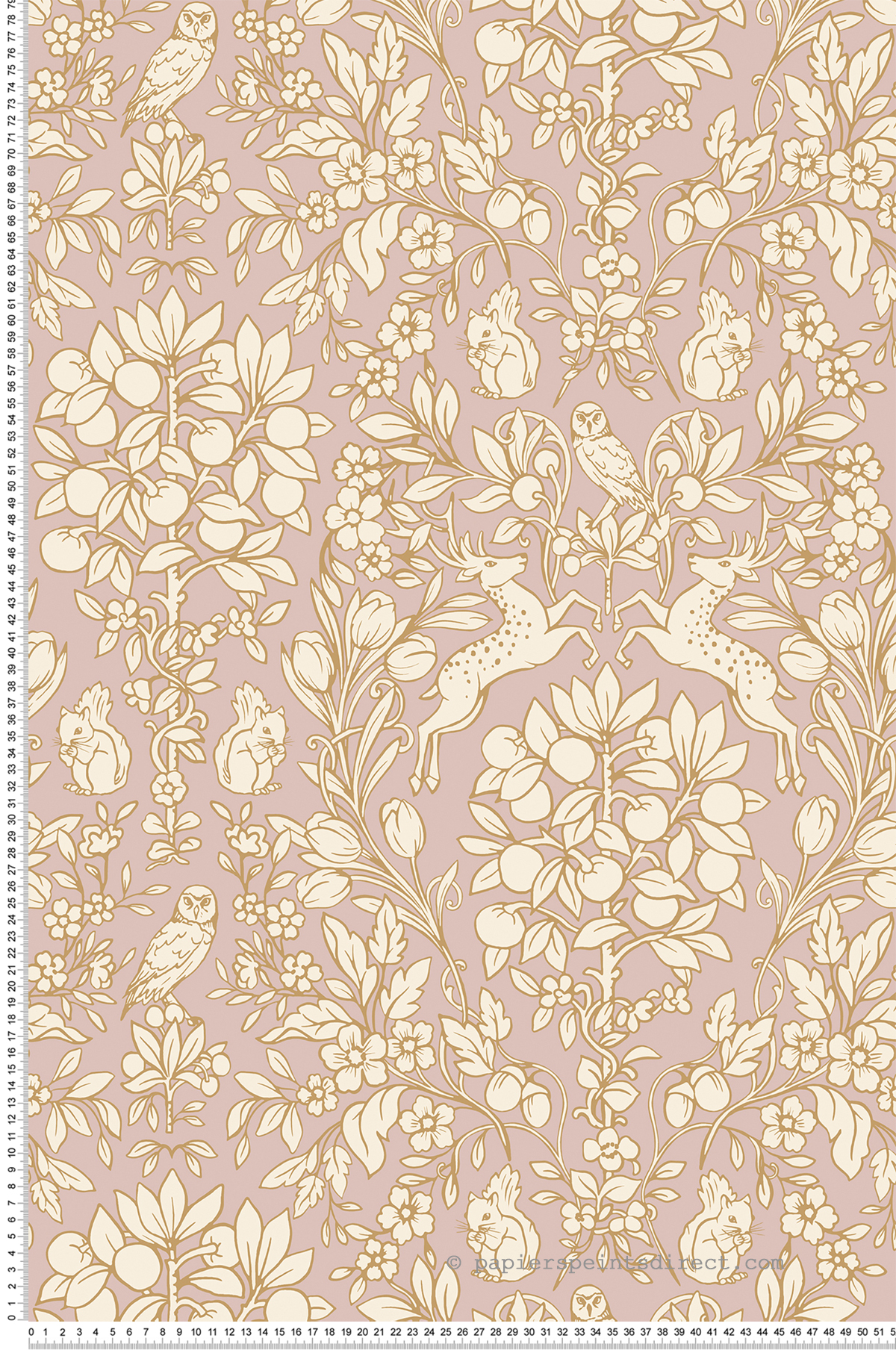 Papier peint adhésif Forêt Enchantée Vintage rose - Les Adhésifs de Lutèce | Réf. LTC-NUS4479