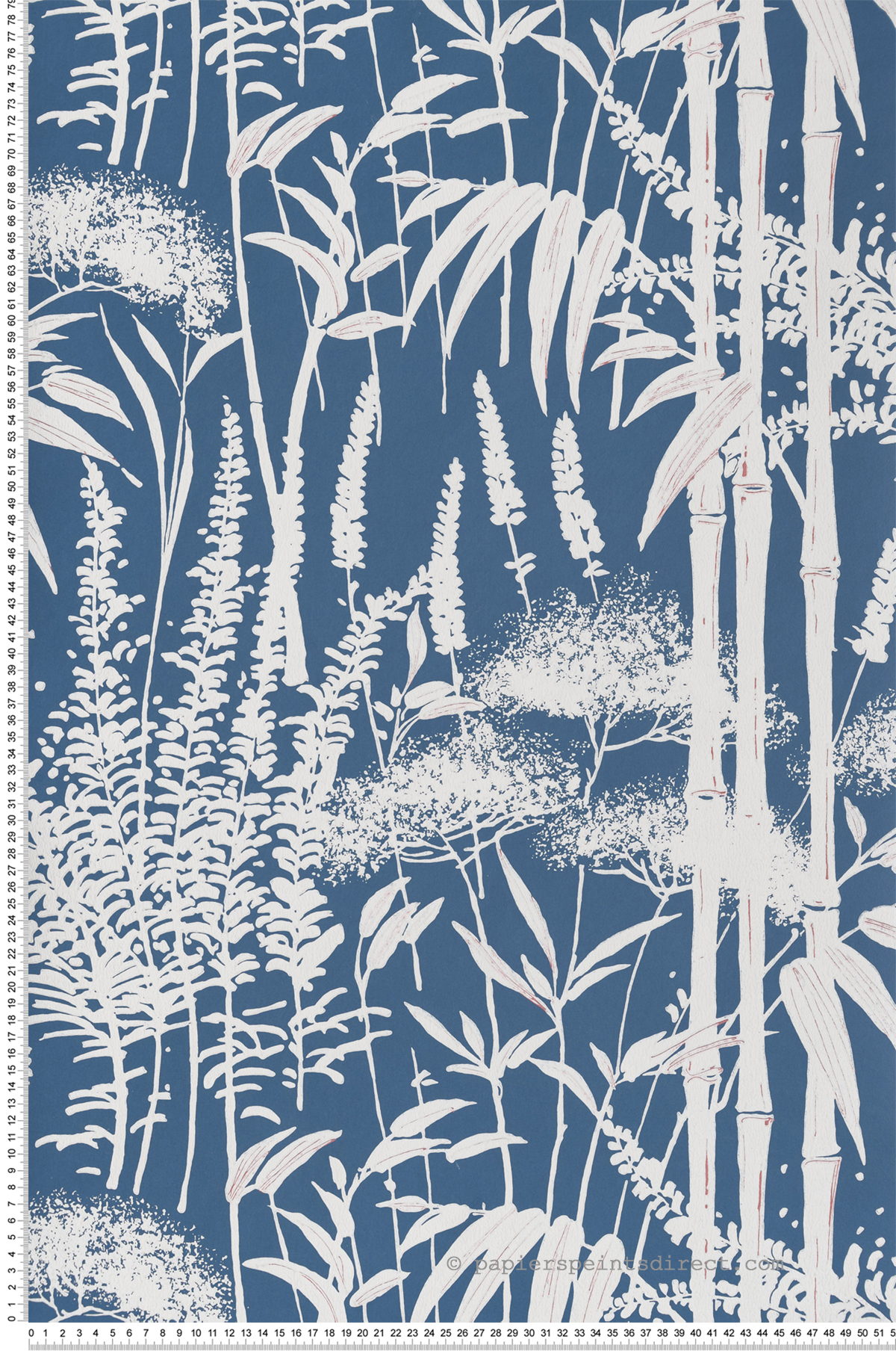 Papier peint Forêt Bambou Poiteau bleu foncé - Signature de Nina Campbell | Réf. OSB-NCW4498-04