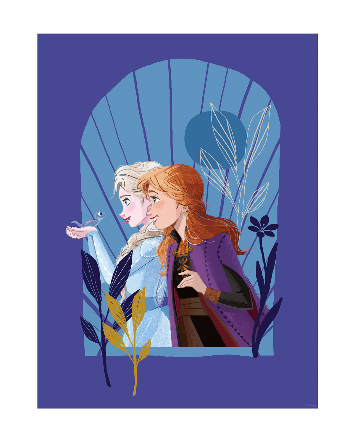 Affiche enfant Elsa & Anna Reine des Neiges Disney - Affiche décorative Komar Into Wonderland