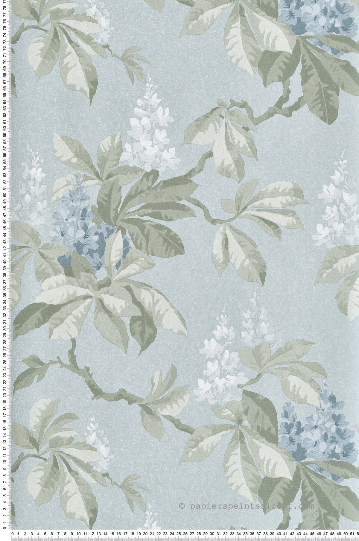 Papier peint Floral Chestnut Vintage bleu clair - Beaux Arts de Lutèce | Réf. LTC-M1819