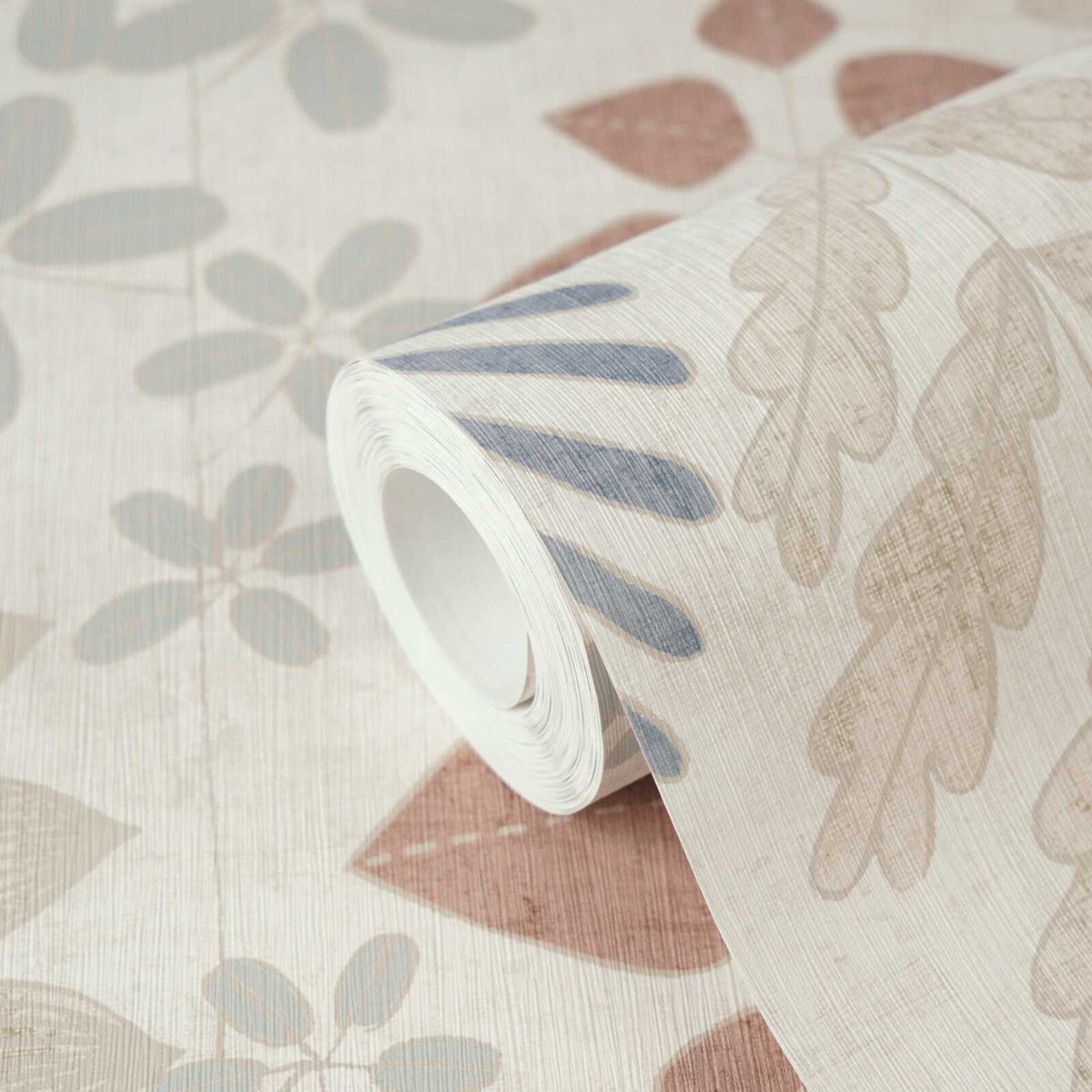 Papier peint Herbier Graphique Athyrium bleu beige - Nordic Feeling d'A.S. Création ZOOM | Réf. AS-791493