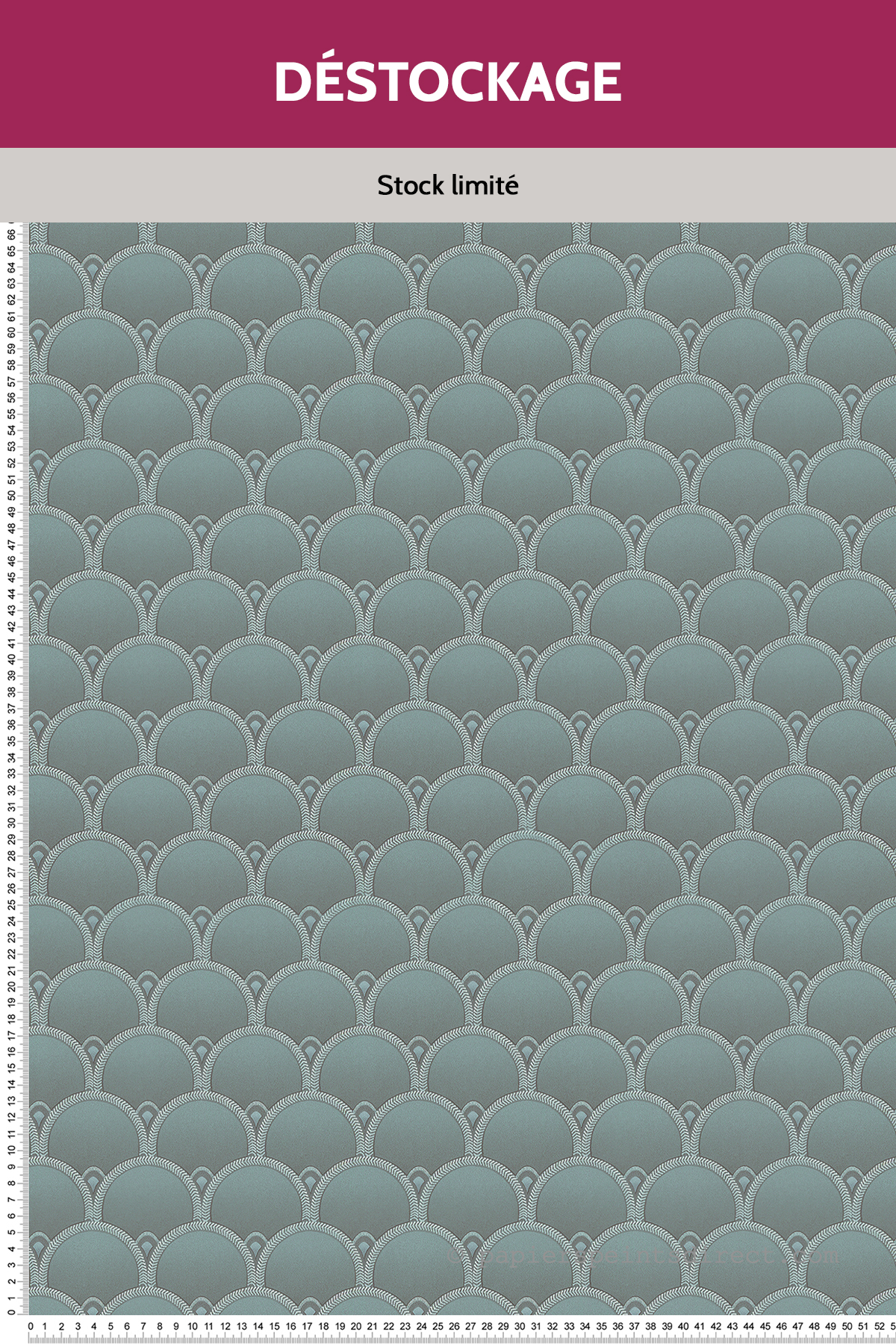 Papier peint Destockage - Art Deco Ecaille vert céladon - Lovy de Lutèce