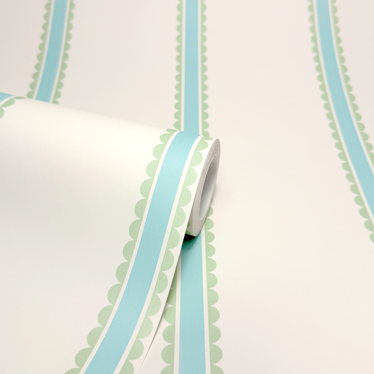 Papier peint Rayures Arrondi Enfant bleu vert - Imagine de Lutèce ROLL | Réf. LTC-DL27573
