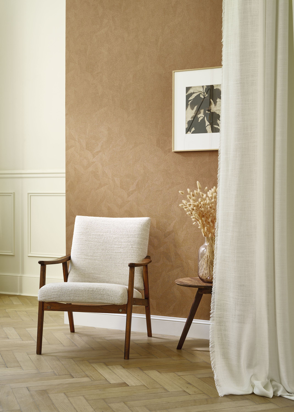 Papier peint Matière Feuille Masaya ocre - Riverside 4 de Casadéco | Réf. RIVI86422561