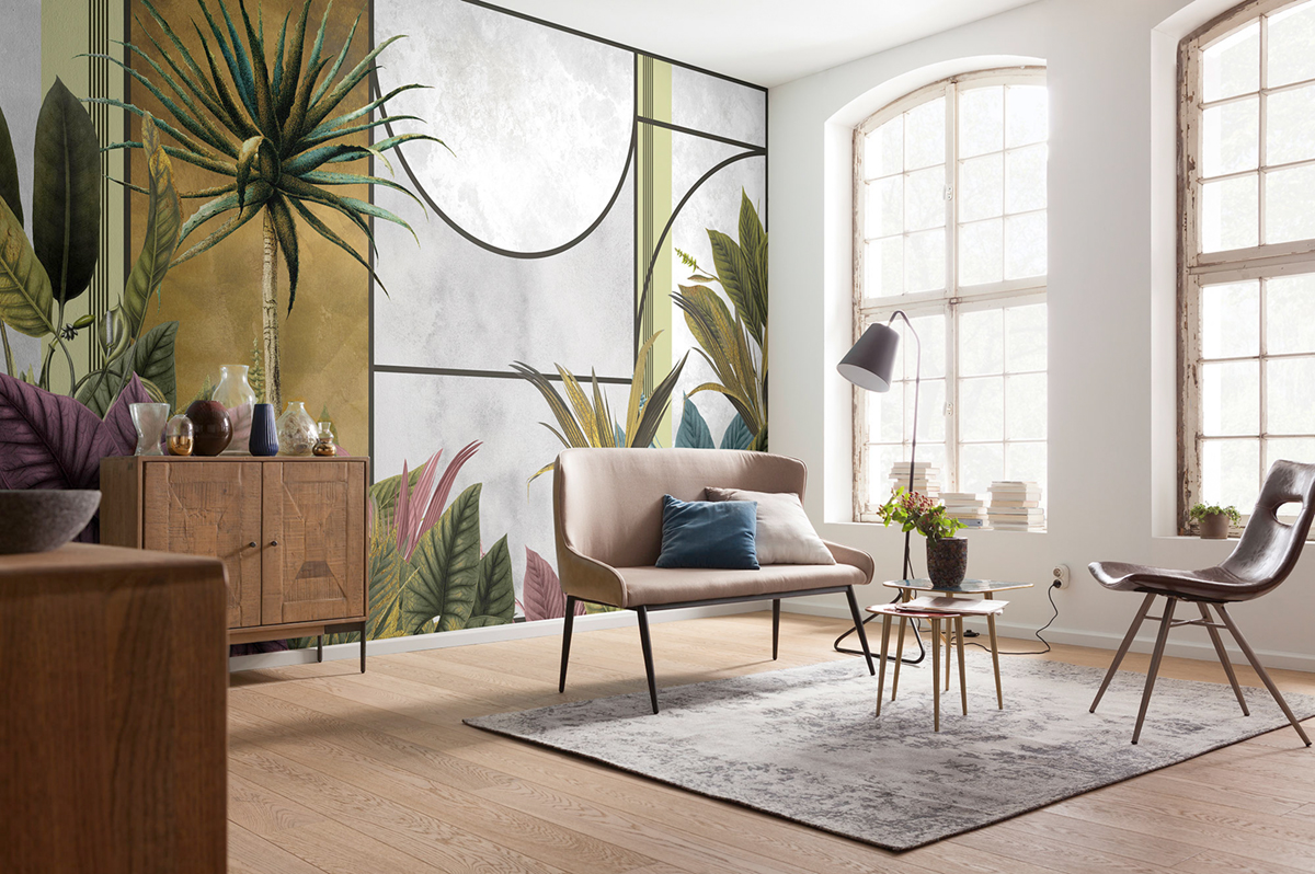 Papier peint panoramique Plante Timeless Temple vert - Papier Peint Komar Infinity 2