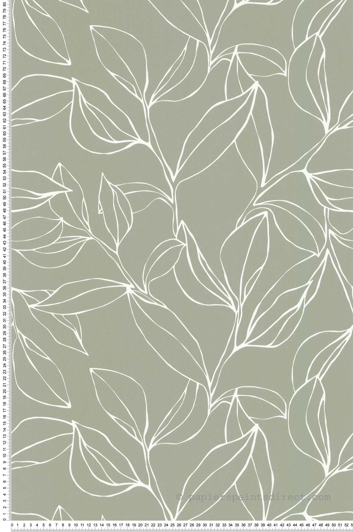 Papier peint Feuillage Fin vert de gris - Arty de Lutèce | Réf. LTC-51211109