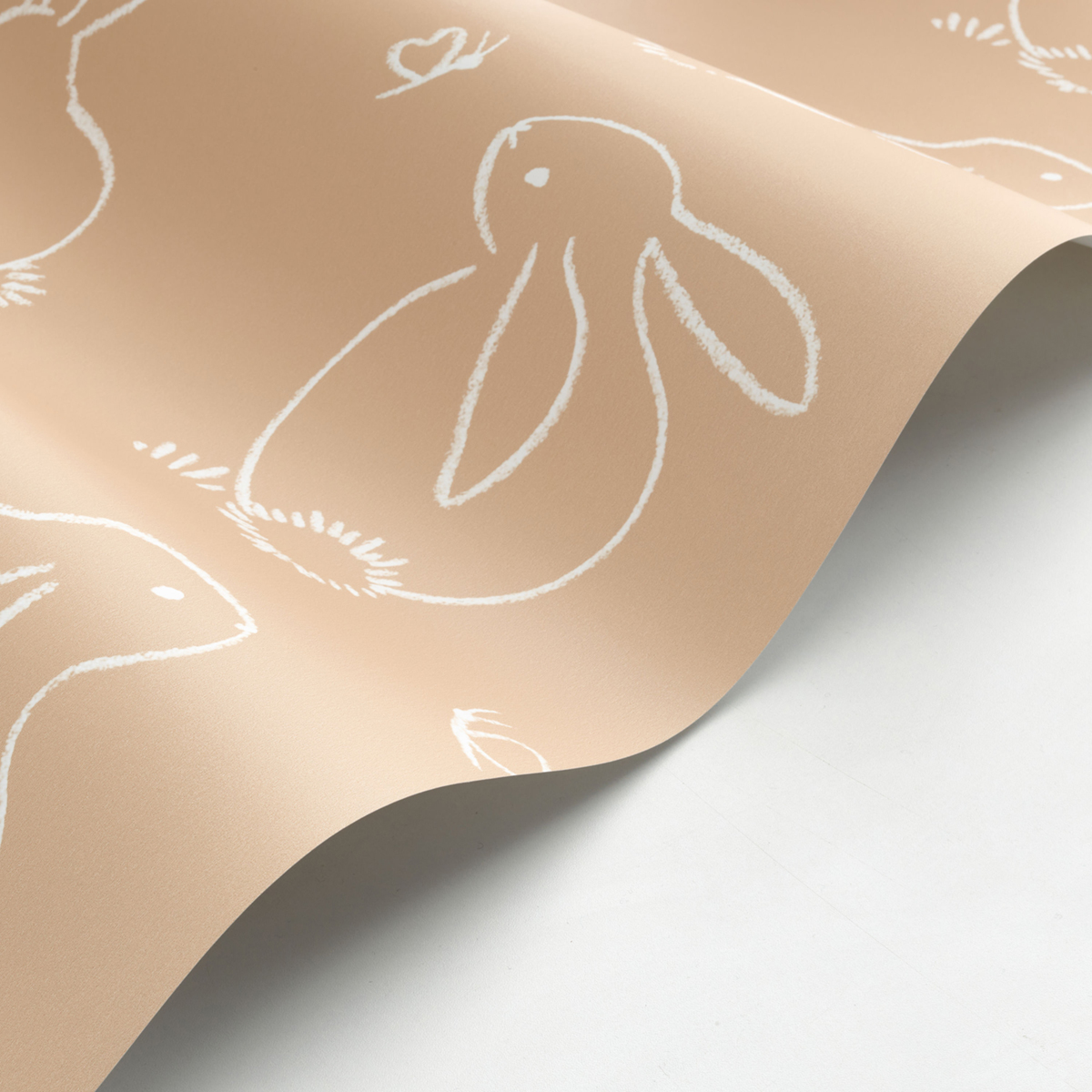 Papier peint Dessin Lapin beige camel - Once Upon A Time de Casadéco | Réf. OUAT88381887