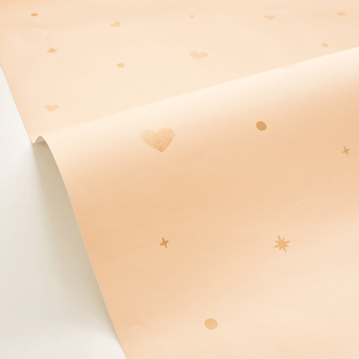 Papier peint Cœur Estelle beige rosé doré - Let's Go Girls! de Casélio AMB2 | Réf. LGG104444403