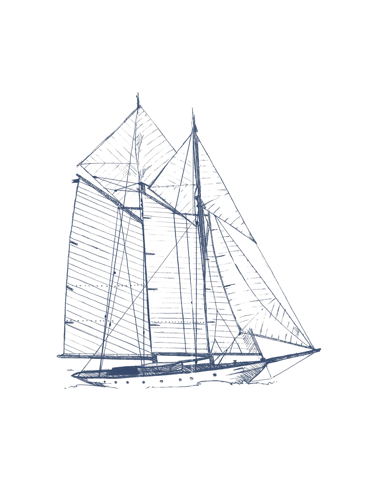 Affiche Babord 30x40 bleu marine - Seaside de Casadéco | Réf. SEAS201590602