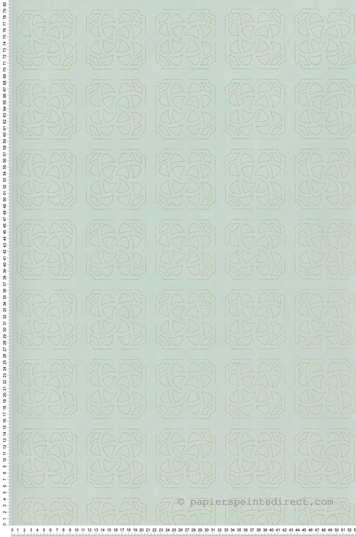 Papier peint Mosaïque Hortus vert amande et doré - Botanica de Casadéco | Réf. BOTA85937204