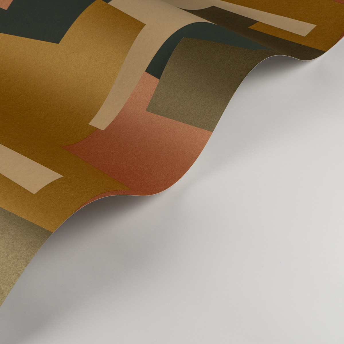 Papier peint Forme Graphique kaki métallisé - Color Game de Casadéco AMB| Réf. GAME200607337