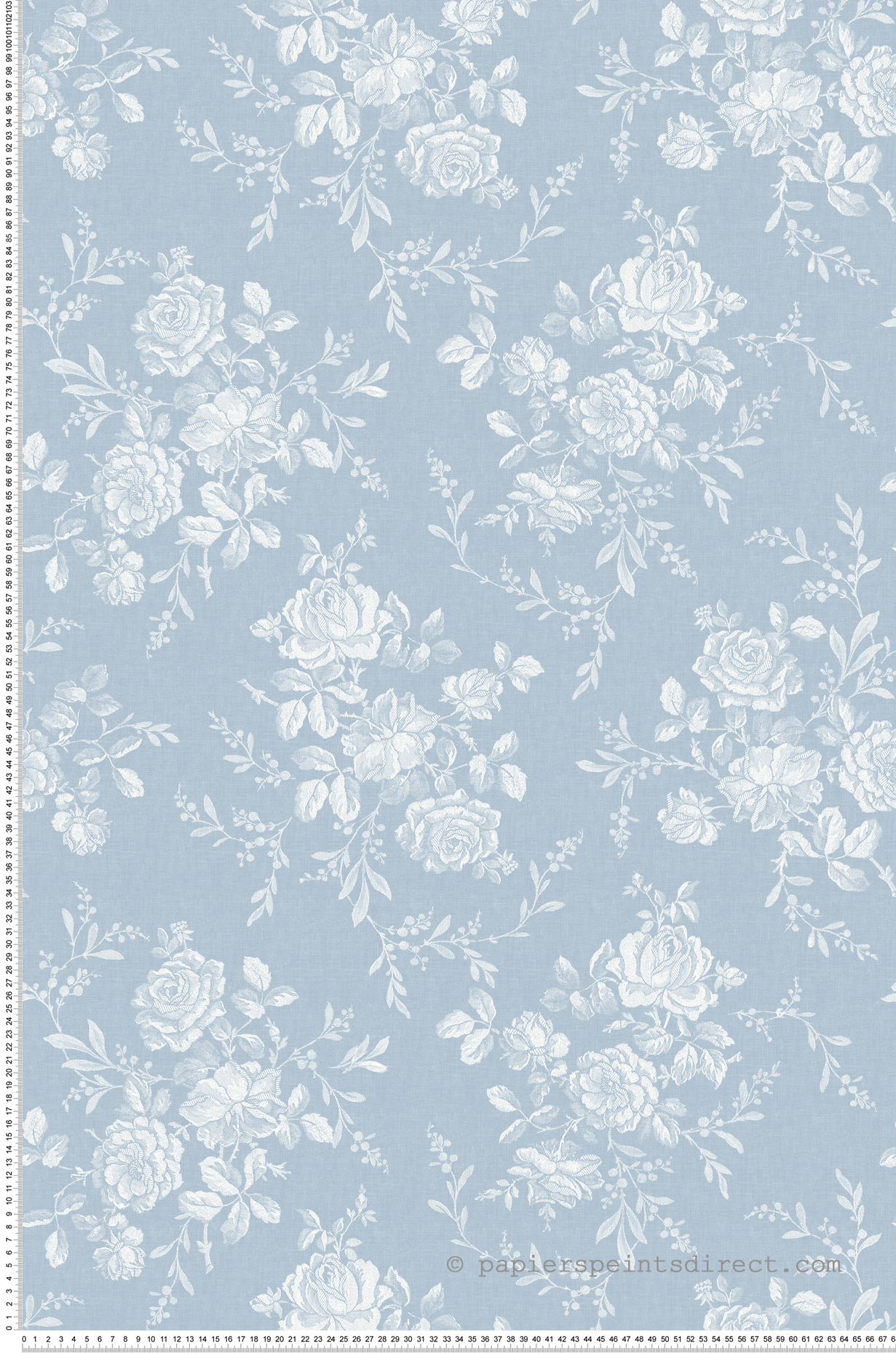 Papier peint Roses Classique bleu - Alice et Rose de Lutèce | Réf. LTC-VI80702