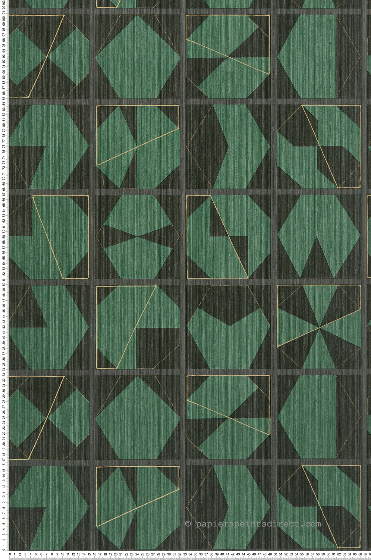 Papier peint Mosaïque Géométrique vert - Kanoko d'Osborne & Little | Réf. OBS-W7557-05