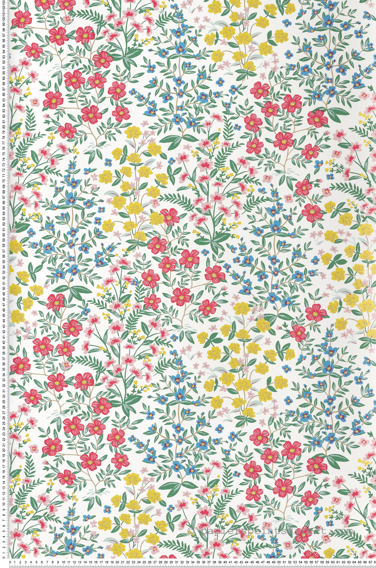 Papier peint Jardin Sauvage Fleuri multicolore - Rifle Paper Co. 2 de York (Initiales) | Réf. INI-RP7377
