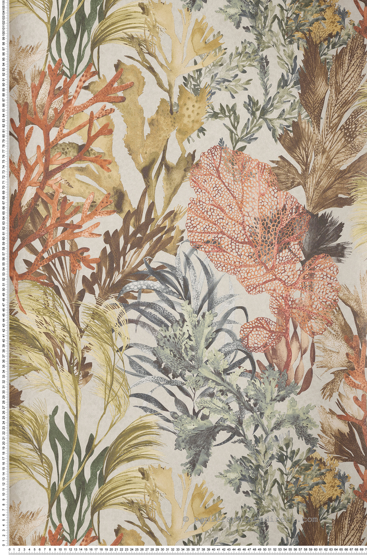 Papier peint Fond Marin Bora Bora taupe claire pailletée - Moorea de Montecolino | Réf. MC-26736