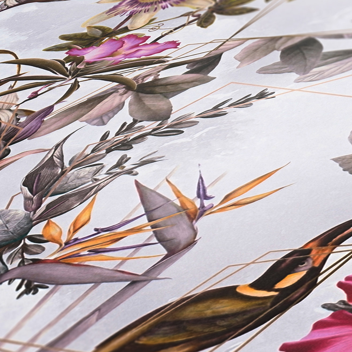 Papier peint Oiseau du Paradis gris pale - Dream Flowery de Architects Paper | Réf. 38178-7