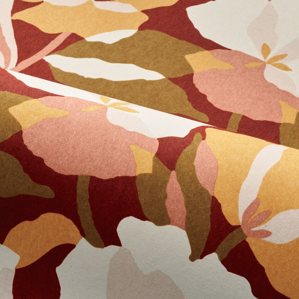 Papier peint Fleur Design Amaryllis bordeaux blush - Jardin Félicia de Casamance AMB3| Réf. CAS-76580916