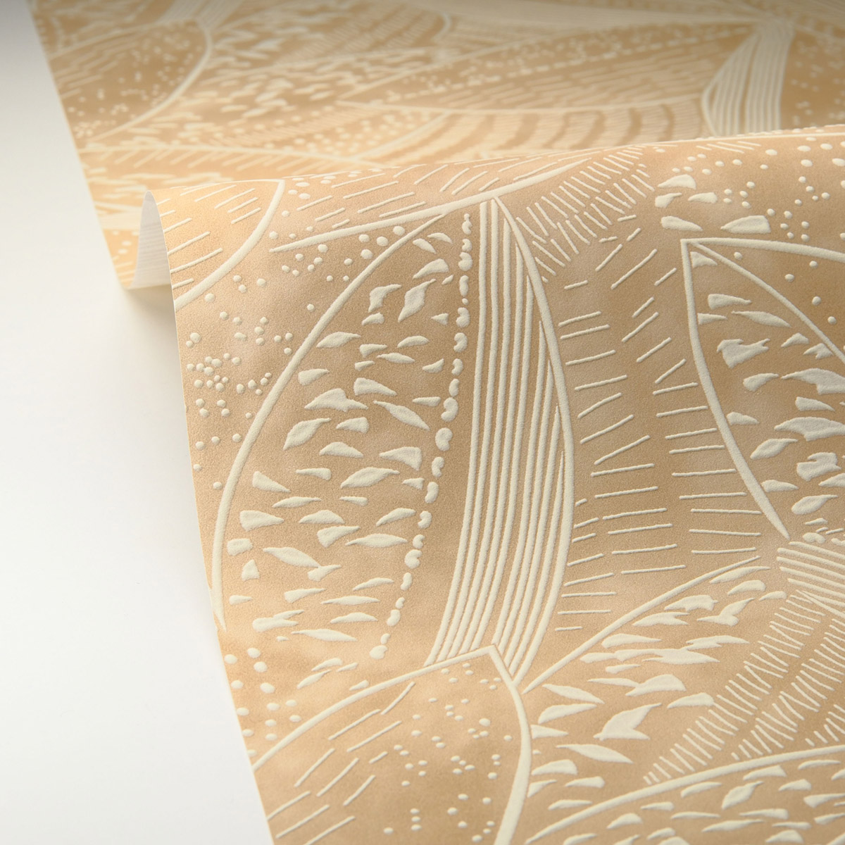 Papier peint Feuille Natura beige chair - Origine de Casélio AMB5| Réf. OGN106042038