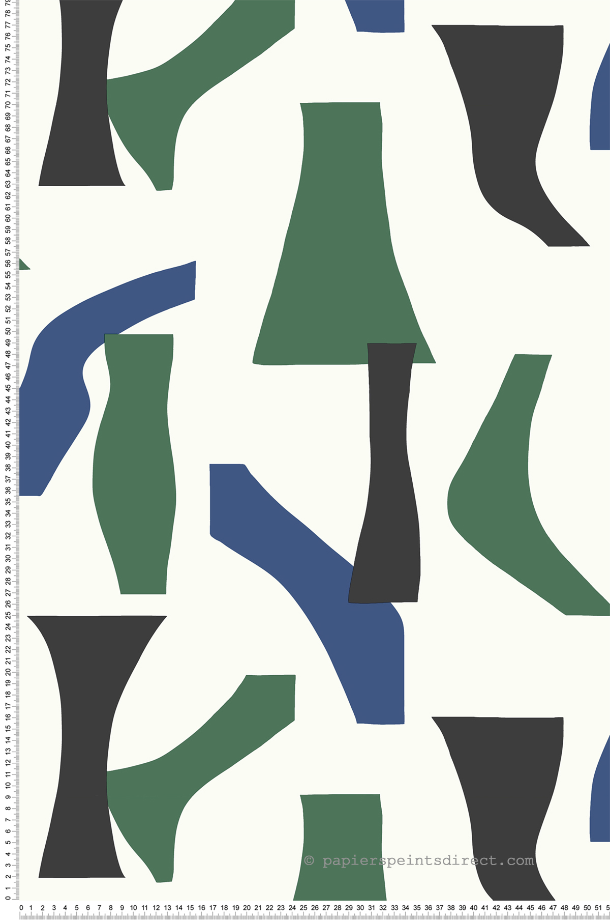 Papier peint adhésif Forme Découpage vert bleu - Les Adhésifs de Lutèce | Réf. LTC-PSW1057RL