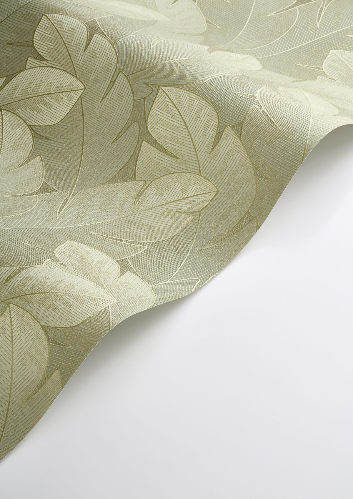 Papier peint Feuillage Tropical Yuto vert amande - Vegetals de Casadéco AMBV| Réf. VEGE201297447