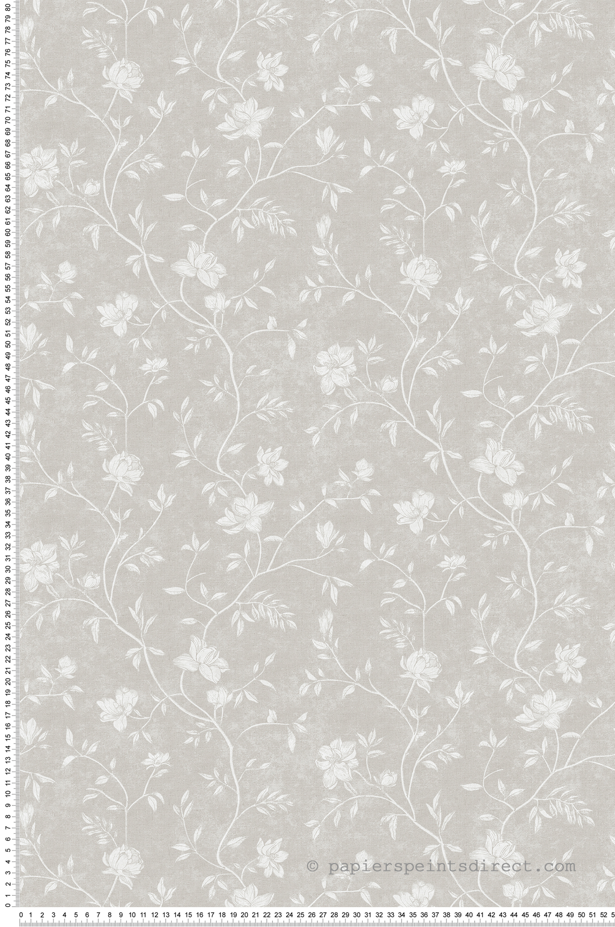 Papier peint Vintage Magnolia Fleuri gris - Romance de Lutèce | Réf. LTC-19072
