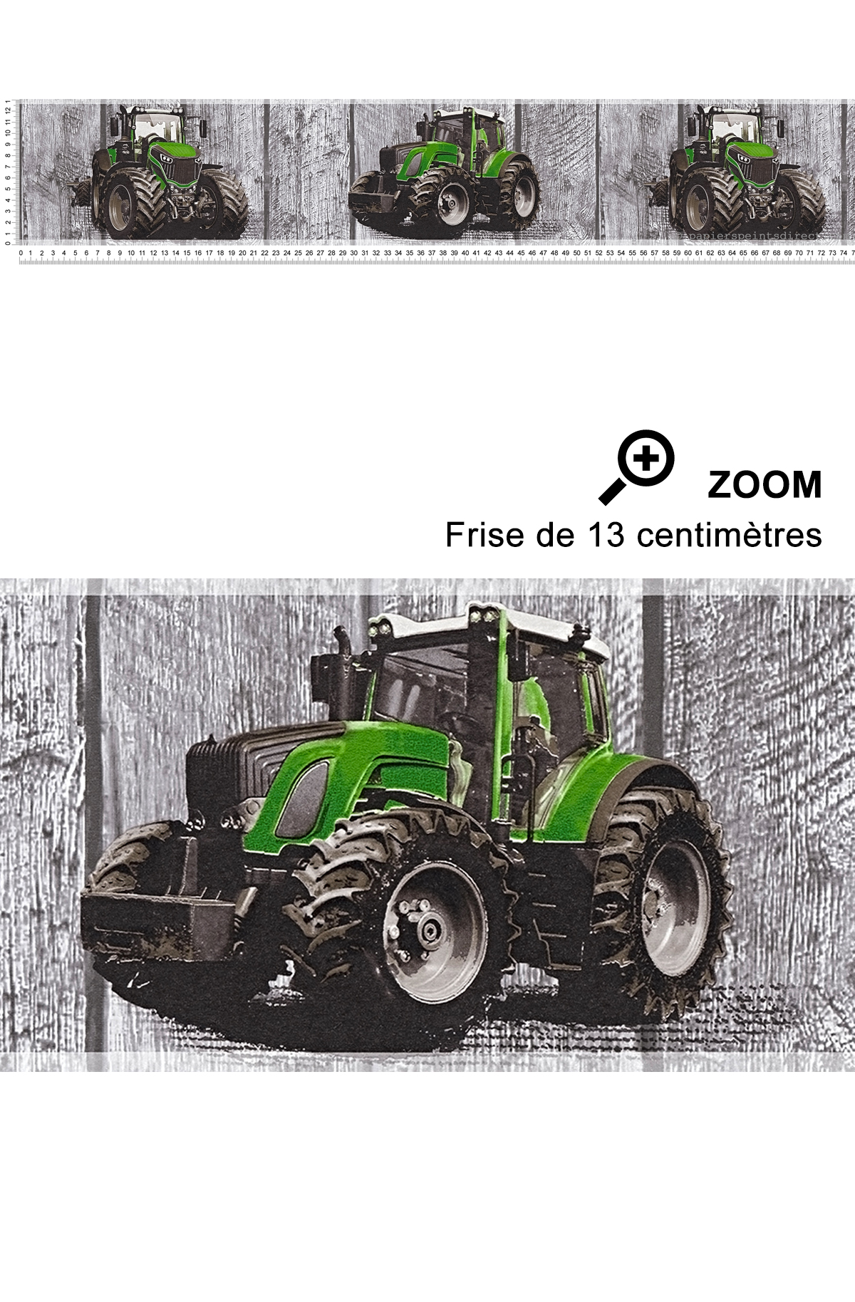 Frise tracteurs verts - Little Stars AS Création | Réf. SP04401