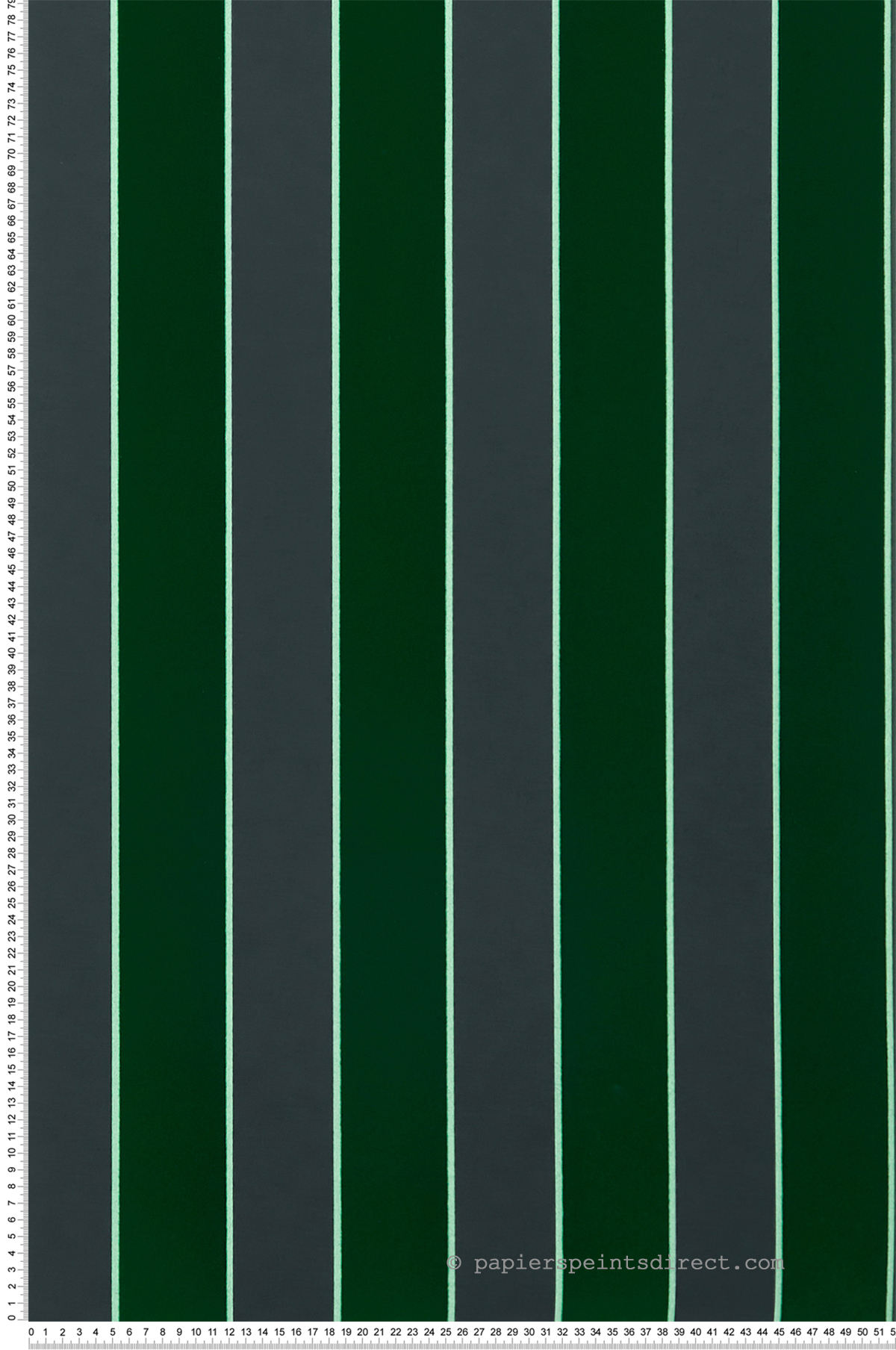 Papier peint Rayure Velours vert foncé ardoise - Regency Stripe d'Osborne & Little | Réf. OSB-W7780-01