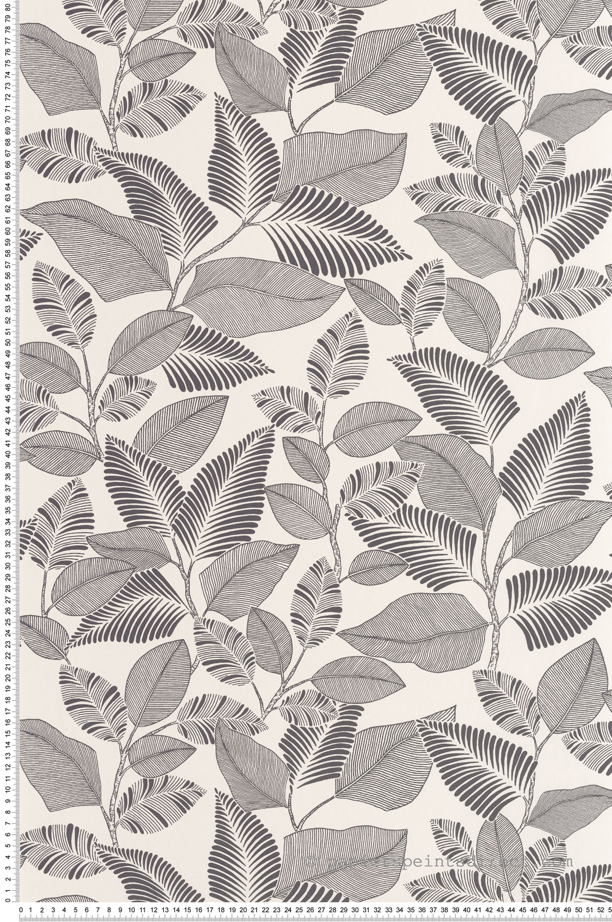 Papier peint Feuillage Paraty fusain - Rio de Casadéco | Réf. RIOC201809271