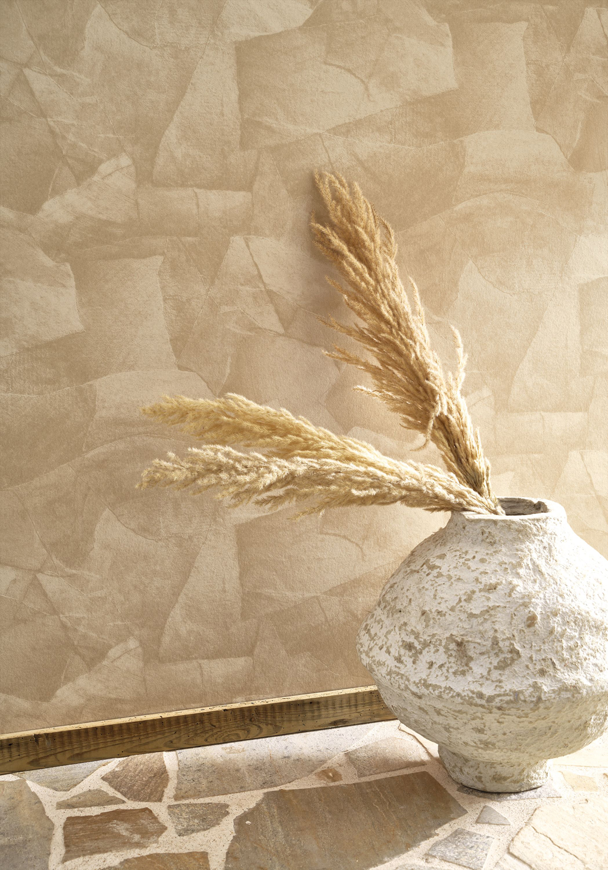 Papier peint Collage Papier Colle beige ficelle - Papercraft de Casadéco AMB2 | Réf. PAPC89631303