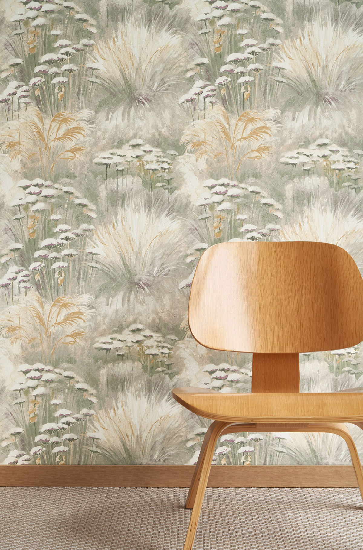 Papier peint Fleur Plante Oyat vert gris - Sentier des Dunes de Casadéco AMB2 | Réf. SENT200947606