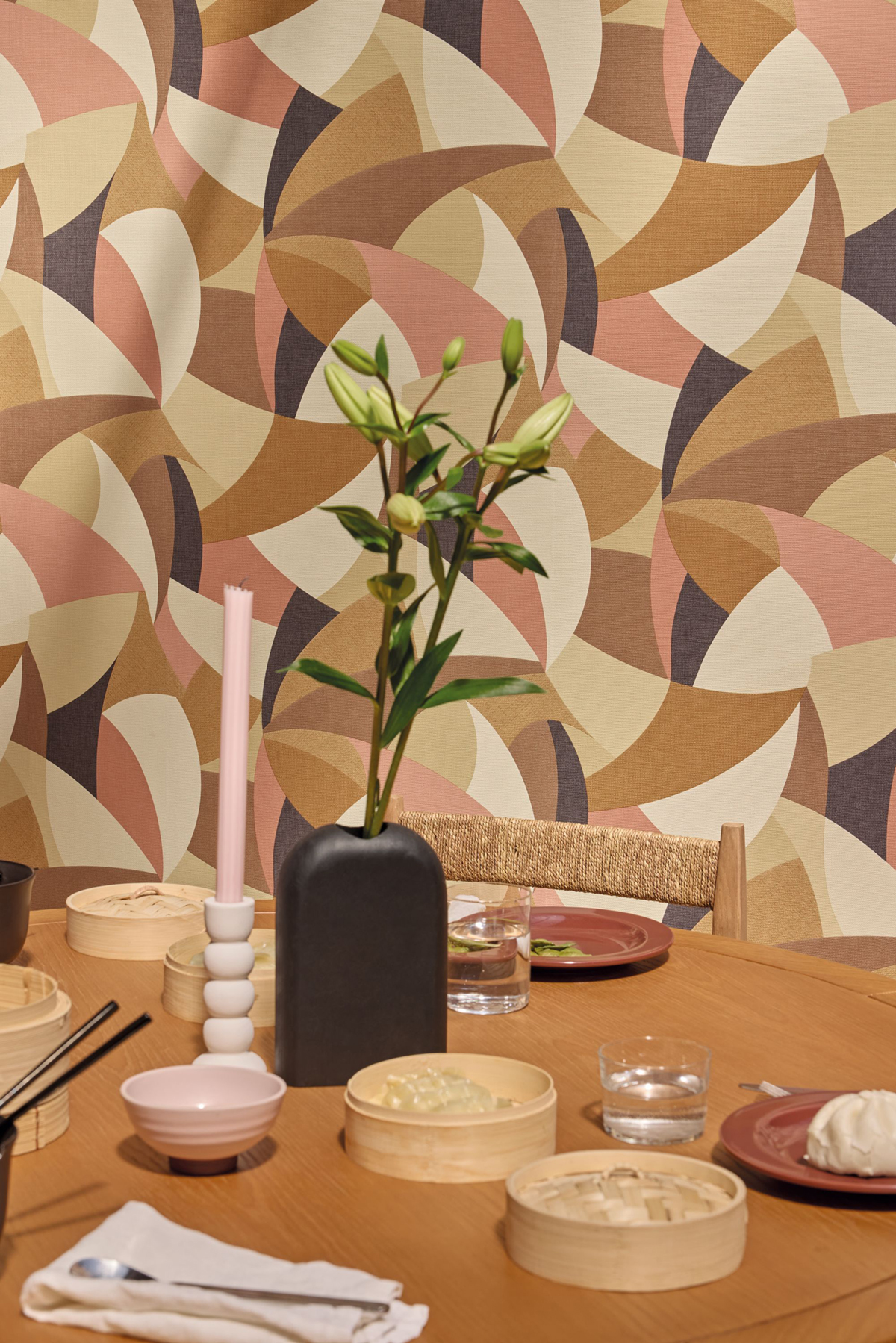 Papier peint Abstrait Tissage Concerto camel - Symphony de Casélio | Réf. SYM107002165