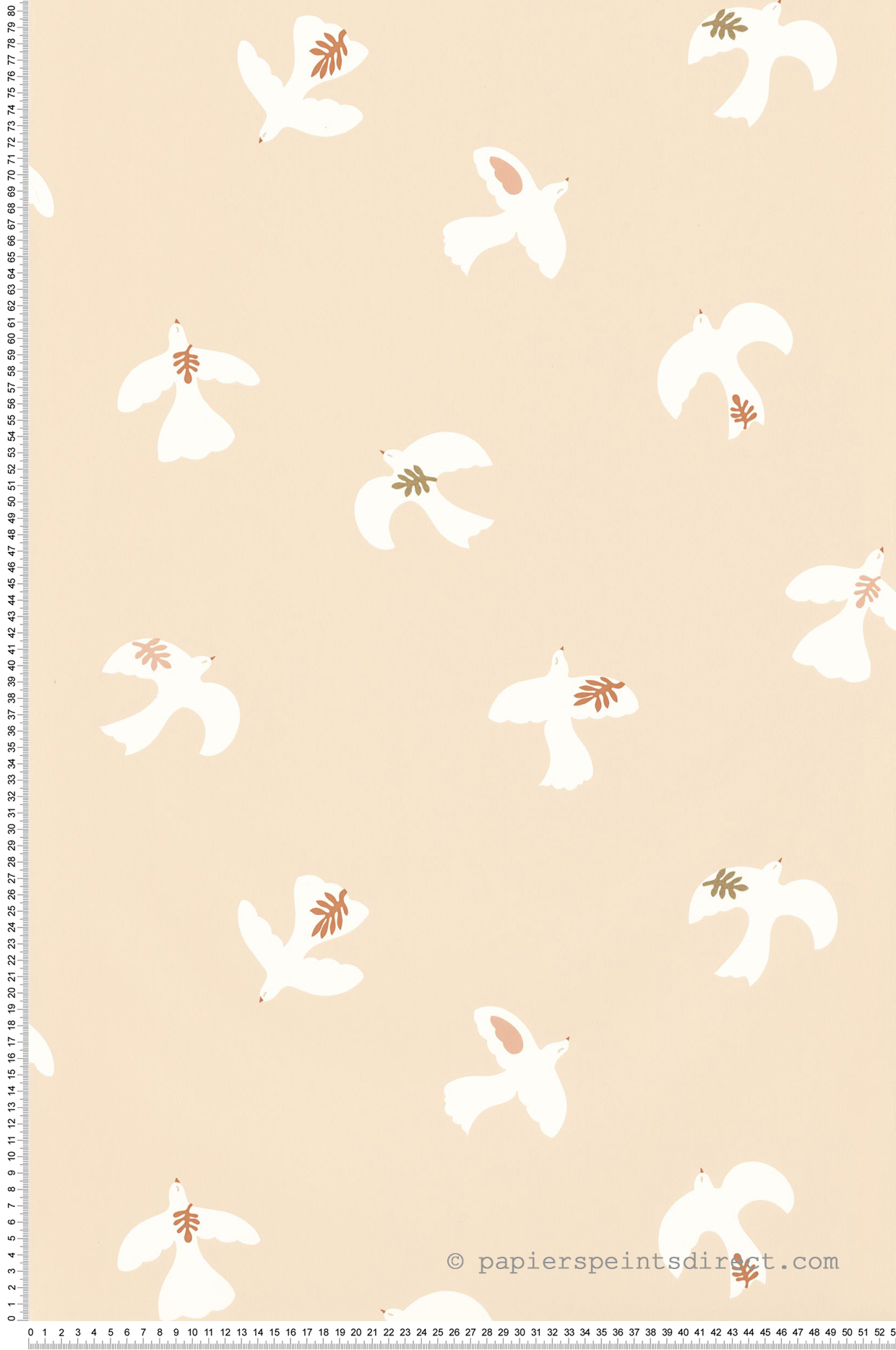 Papier peint Colombe Oiseau beige rosé - Let's Go Girls! de Casélio | Réf. LGG104504015
