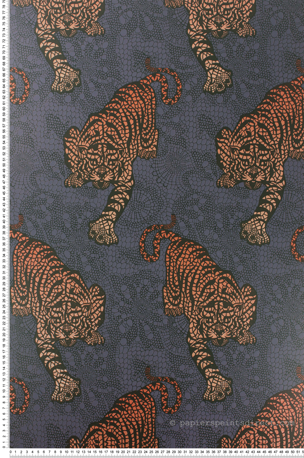 Papier peint Tigre Mandala bleu et cuivré irisé - The Wallpaper Collection de Matthew Williamson | Réf. OSB-W6542-03