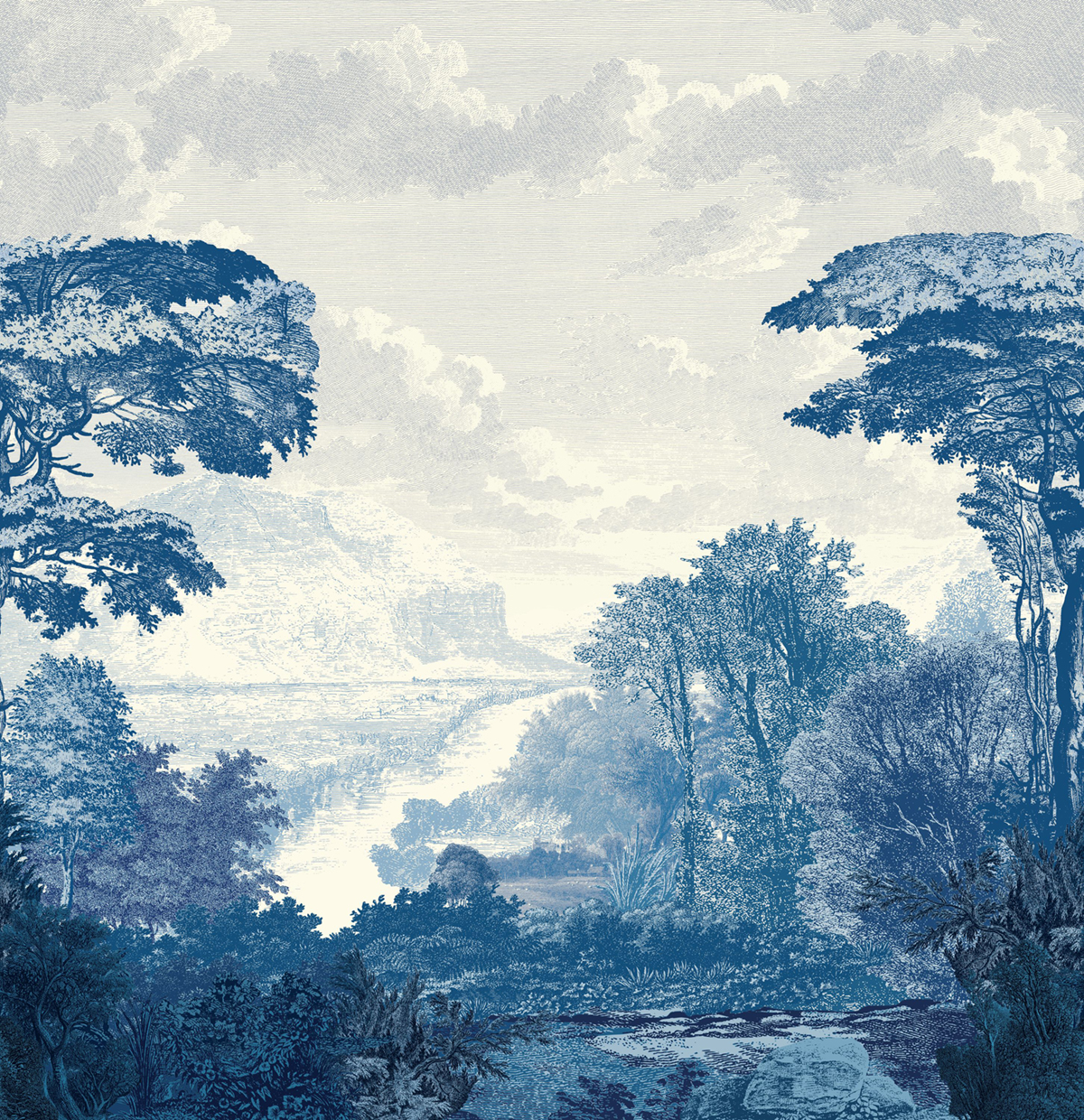 Papier peint panoramique Nature Mysterious Forest bleu 300X310 - Pimp My Wall de Casélio | Réf. PMW105156009