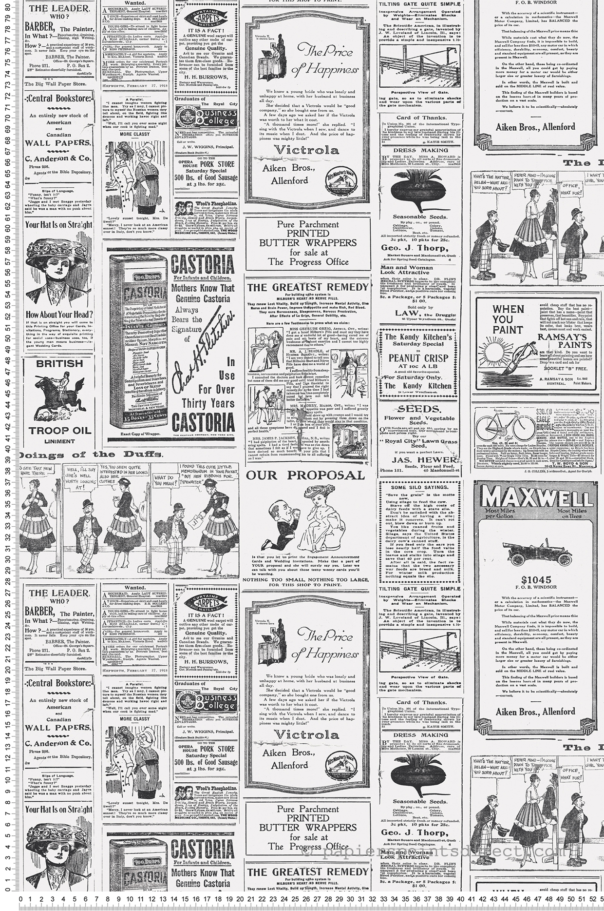 Papier peint Journal Petite Annonce noir et blanc - Cuisine Fraicheur 6 de Lutèce | Réf. LTC-G45449