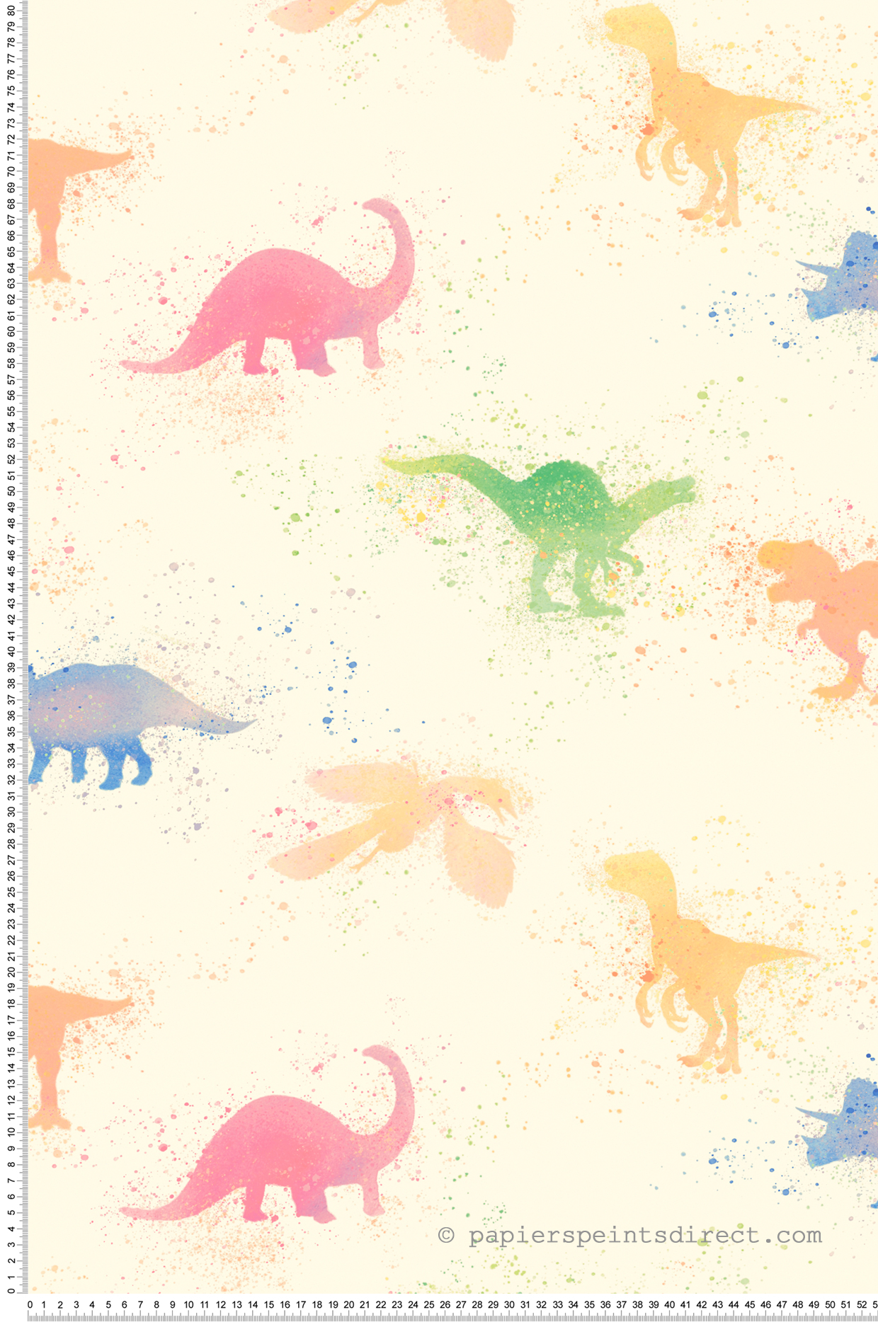 Papier peint enfant Dinosaure multicouleurs - Little Love d'A.S. Création | Réf. SP15694