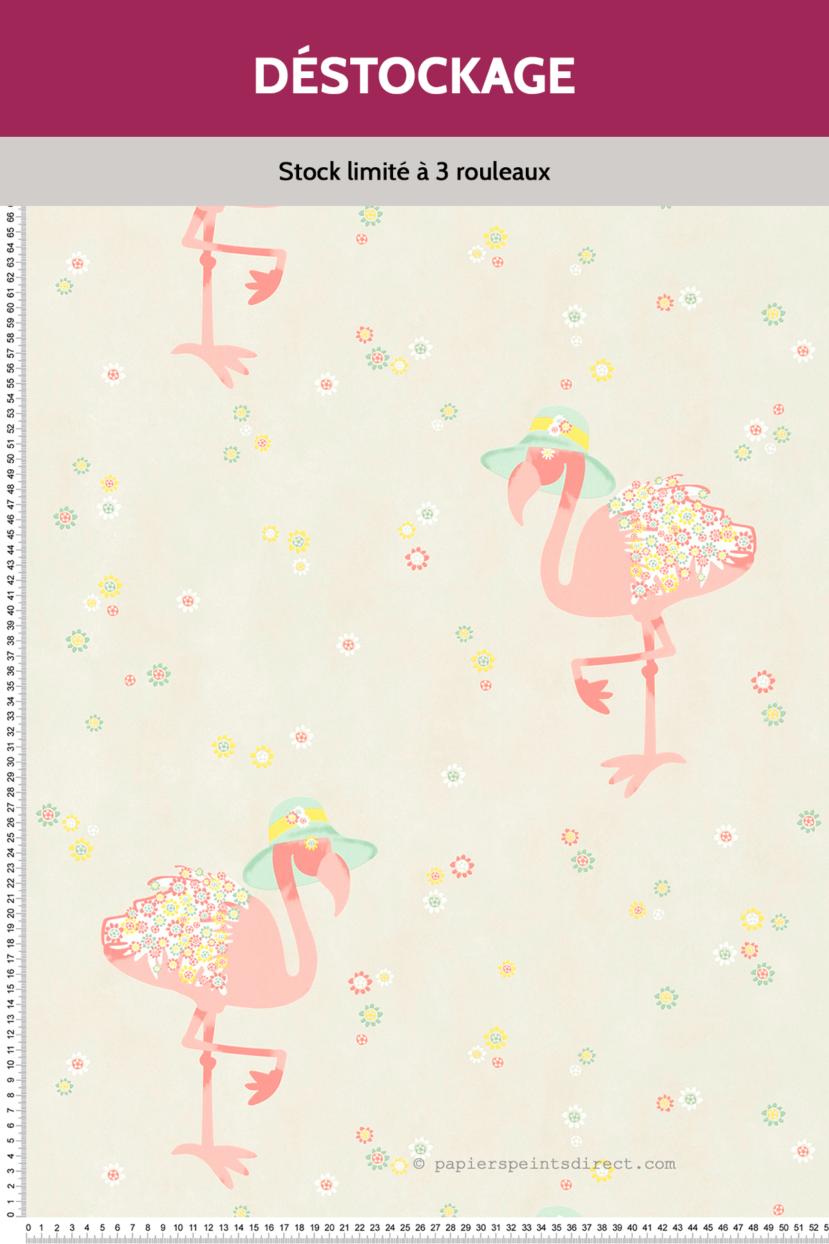 Papier peint Destockage - Flamant Rose Lin - It's Time to Dance