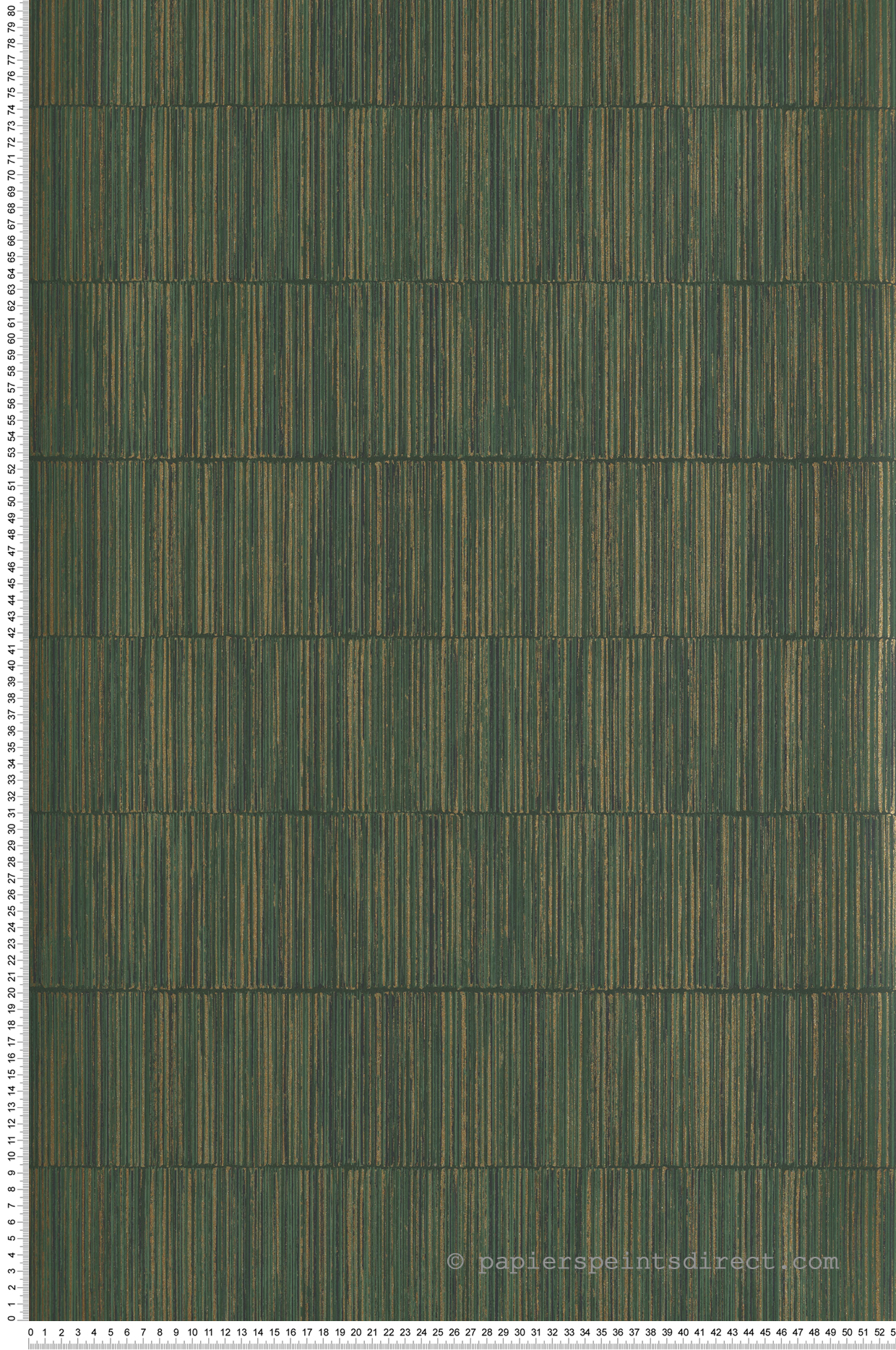 Papier peint Effet Store Bambou vert sapin doré - Unique de Lutèce | Réf. LTC-SP-JA3006