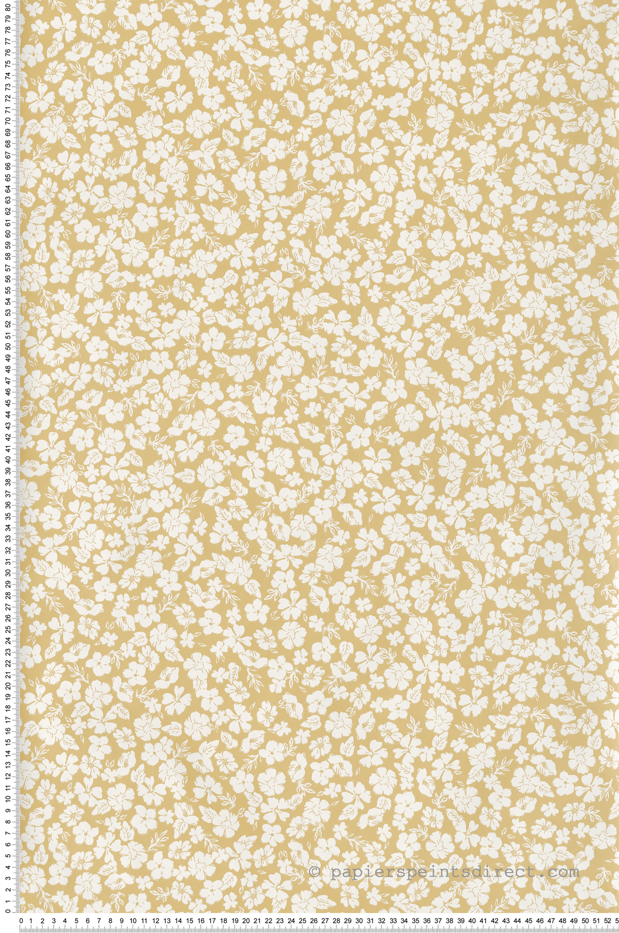 Papier peint Fleur Liberty Funny jaune blanc - Happy Therapy de Casélio | Réf. HTH104100205