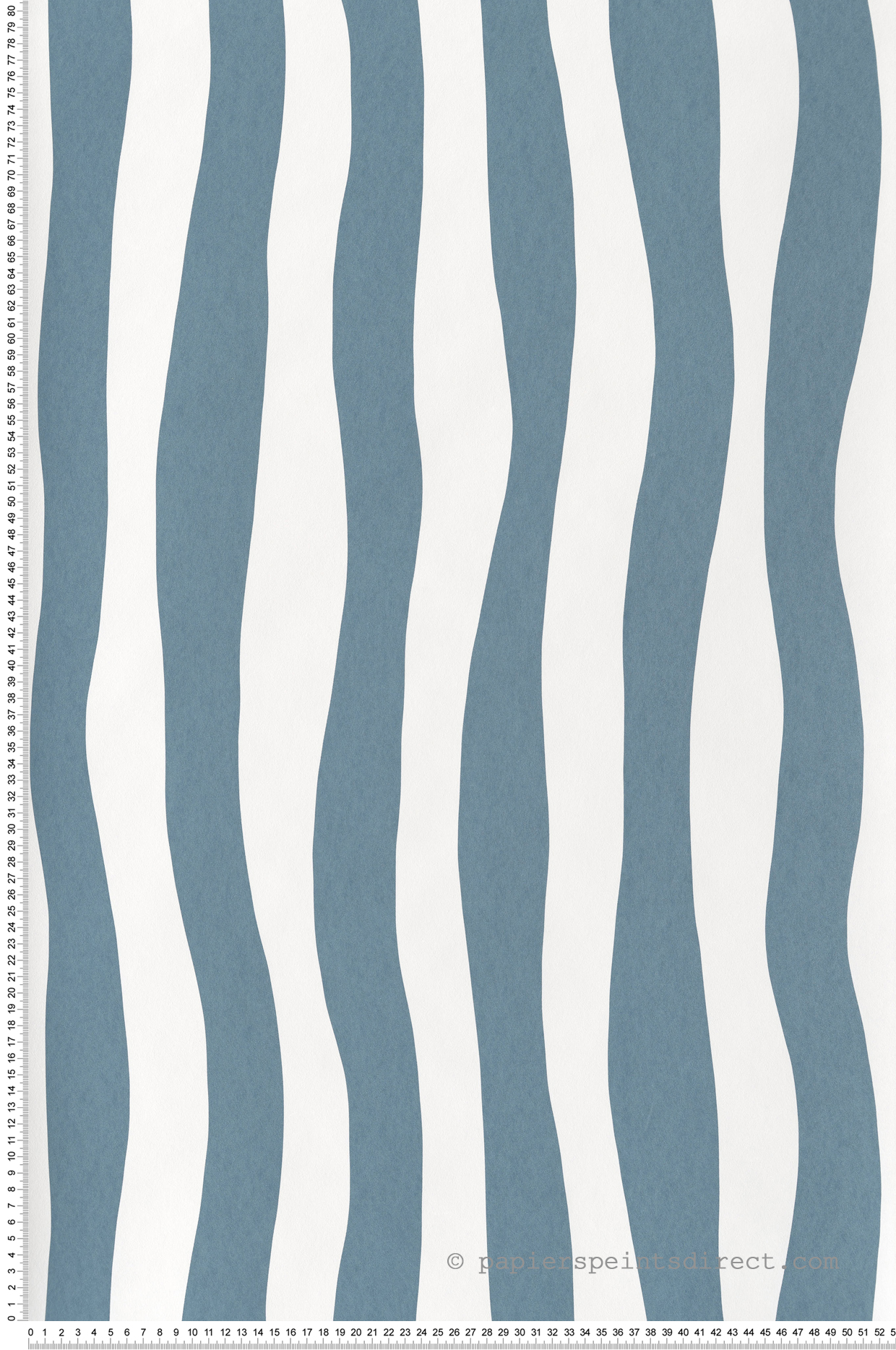 Papier peint Rayure Zèbre Sundae bleu perçan - L'Ile aux Oiseaux de Casamance | Réf. CAS-75912650