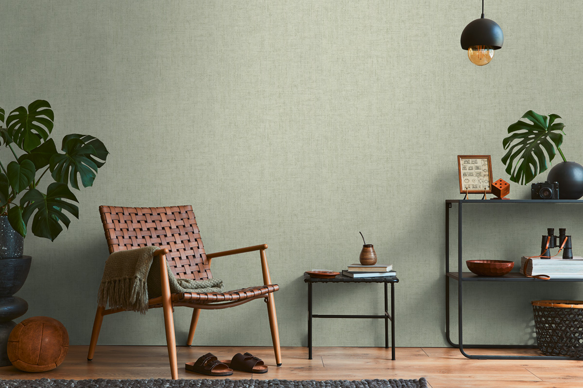 Papier peint Uni Tissage vert clair - History of Art 2 d'AS Création | Réf. AS-790446