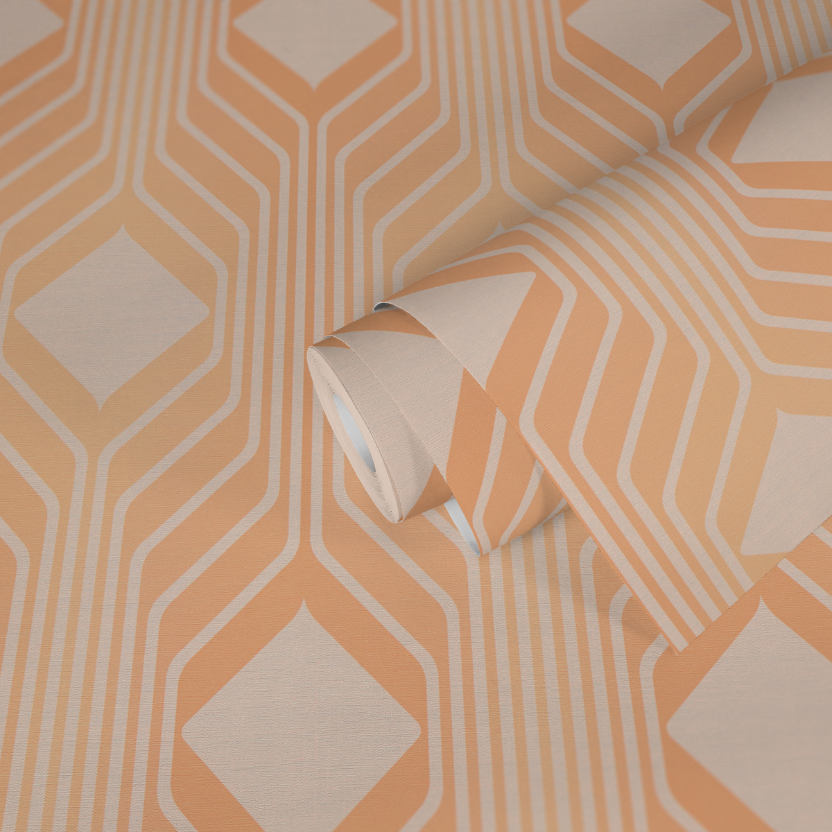 Papier peint Géométrique Années 70 beige saumon - Retro Chic d'A.S. Création | Réf. AS-395323