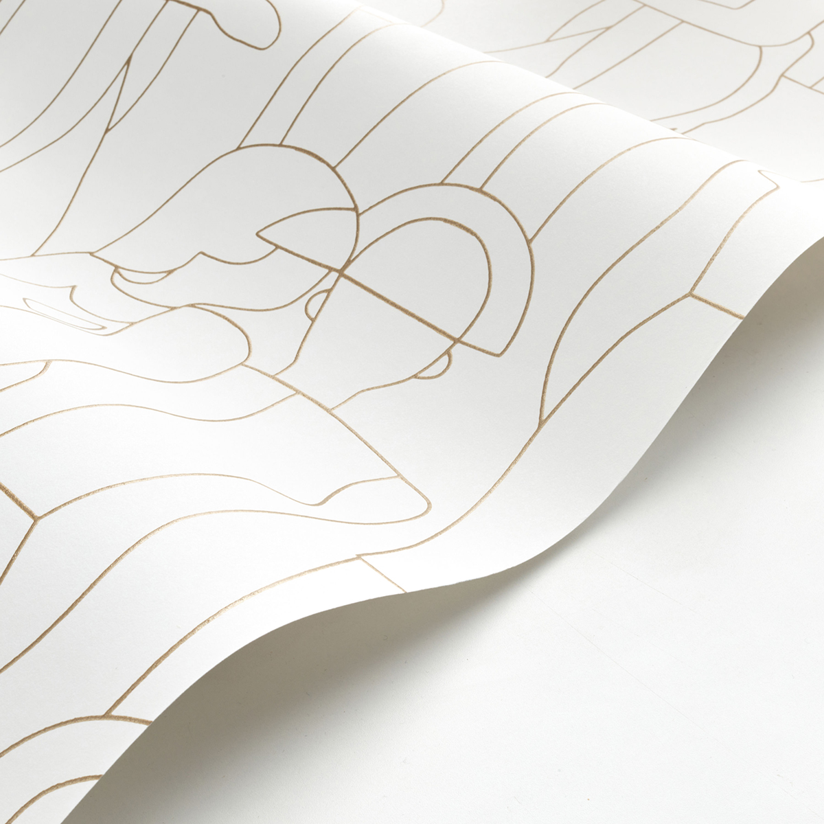 Papier peint Silhouette Model doré blanc - Iconic de Casadéco AMBV | Réf. CONI88431202