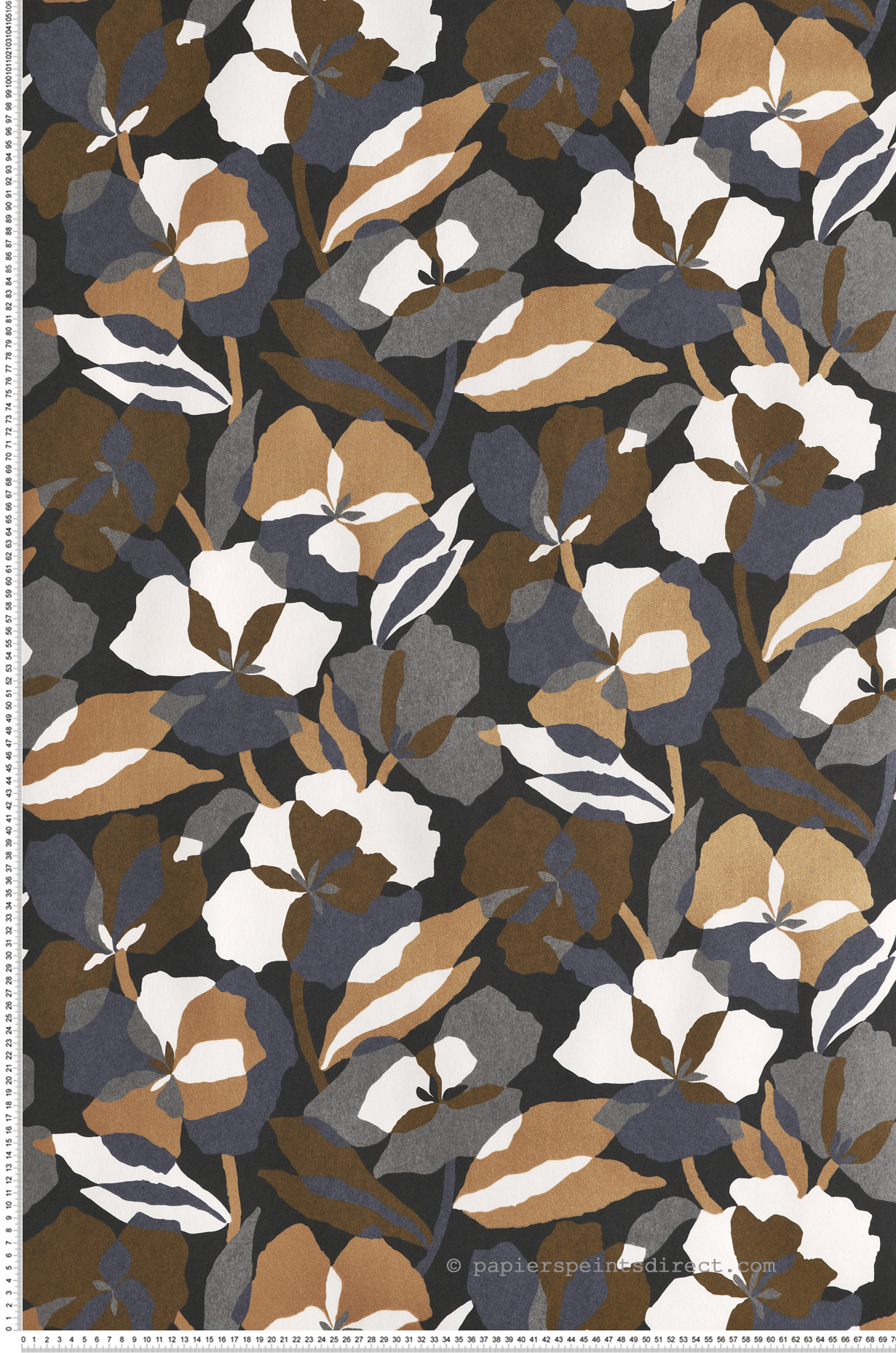 Papier peint Fleur Design Amaryllis noir doré - Jardin Félicia de Casamance | Réf. CAS-76581120