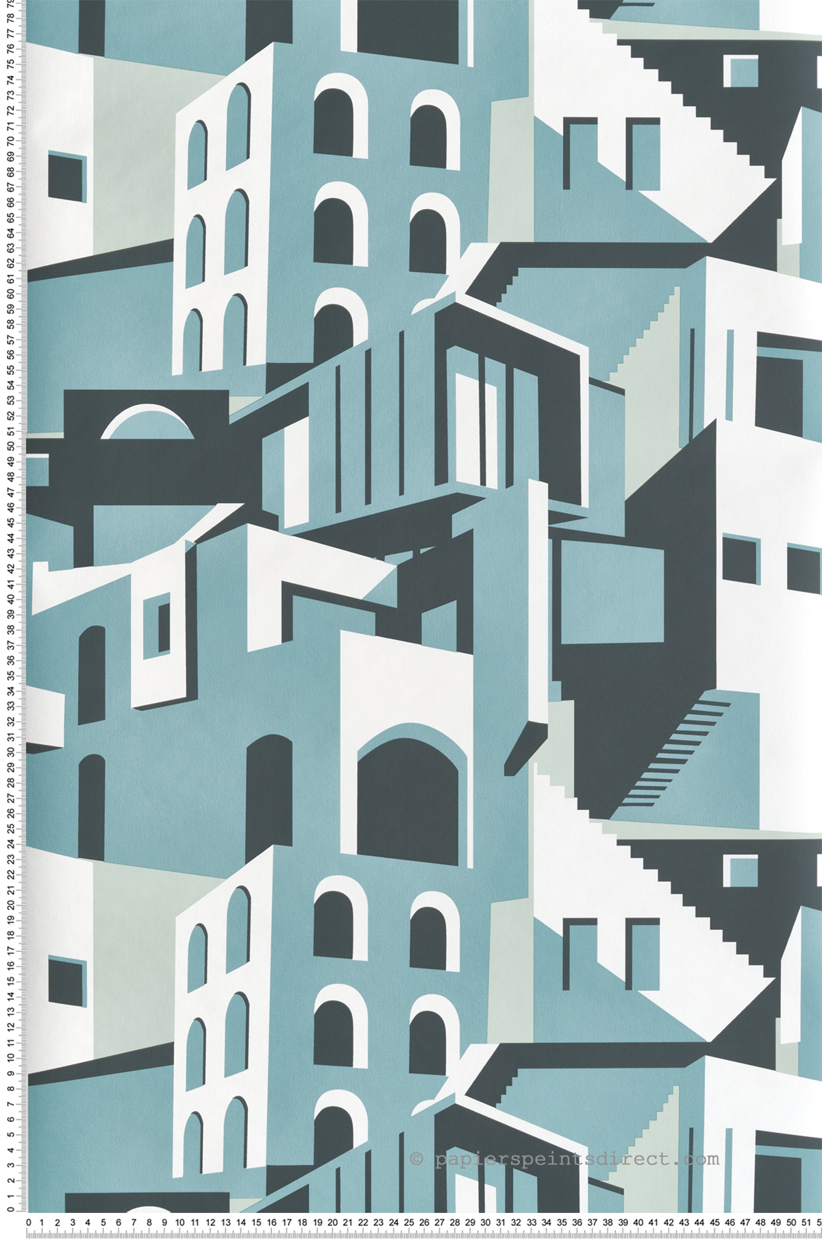 Papier peint adhésif Architecture Moderne bleu - Les Adhésifs de Lutèce | Réf. LTC-PSW1246RL